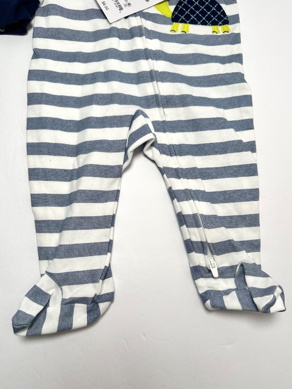 Carter’s Baby Sleeper 6M NWT Striped Turtle Footed Pajamas 2 Way Zipper - Picture 7 of 8